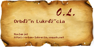 Orbán Lukrécia névjegykártya