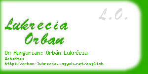 lukrecia orban business card